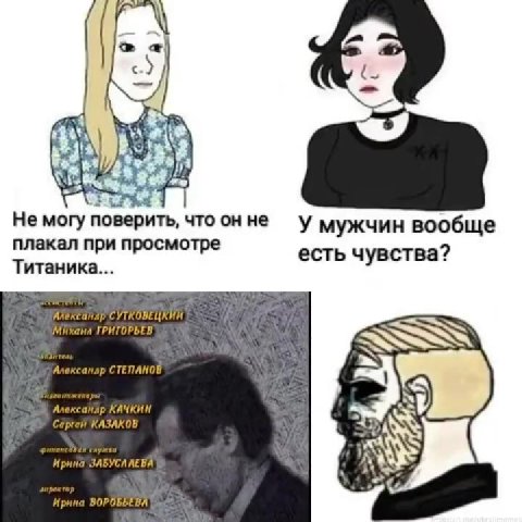 He mory поверить, что онне У мужчин вообще плакал при просмотре есть чувства? Титаника... ИР ТРУХНИН Илья ОЛЕЙНИКОВ SS “Влалнмир ВРЕТ \ ‘3 Я ВЕРА СУТКОВЕЦКИИ МИханл ГРИГОРЬЕВ SS ТРИГОРЬЕ SSA Asexcanap