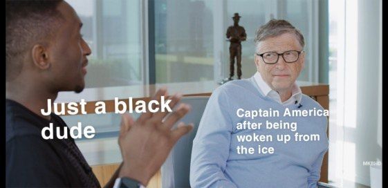 Just a black Captain America after being dude woken up from the ice