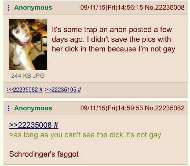 Anonymous 09/11/15(Fri)14:56:15 No.22235008 It's some trap an anon posted a few days ago. didn't save the pics with her dick in them because not gay 244 JPG >>22235082 >>22235105 Anonymous 09/11/15(Fr