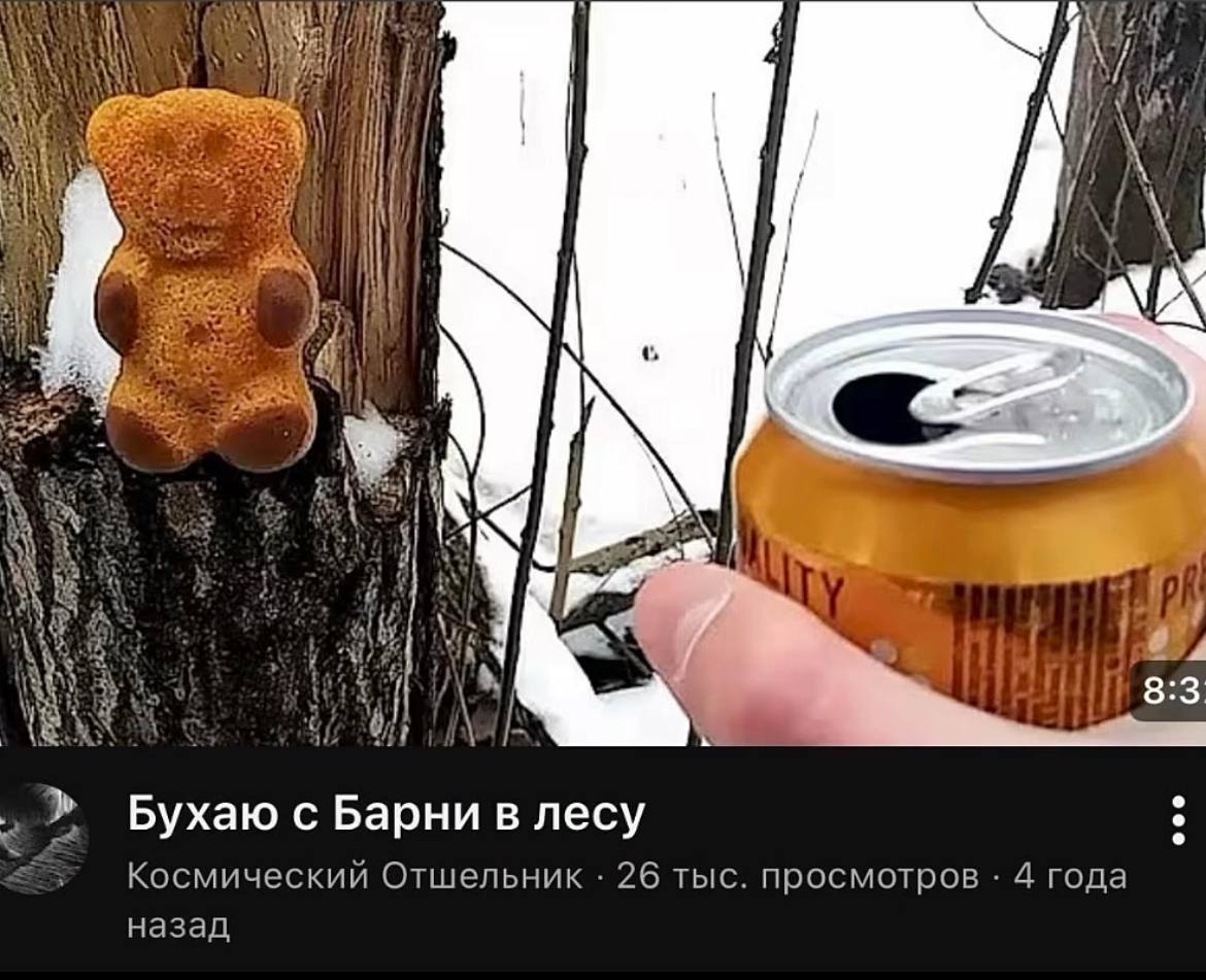 у я “ALD 7 oll НИЙ 8:3 Бухаю с Барни в лесу Космический Отшельник 26 тыс. просмотров 4 года назад,