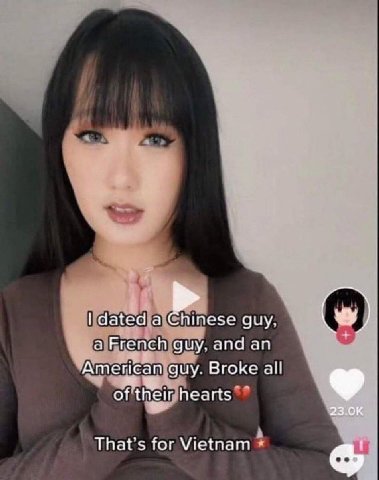 dated a Chinese quy. (в) а French guy. and American guy. Broke all of their hearts for Vietnam