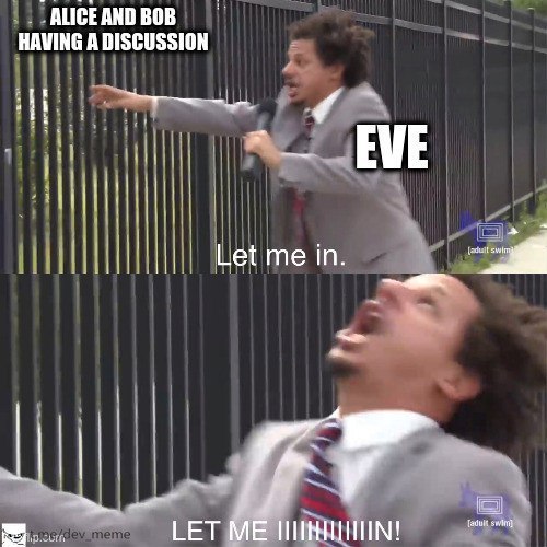 HAVING A DISCUSSION ALICE AND BOB 5 EVE Let me in LET