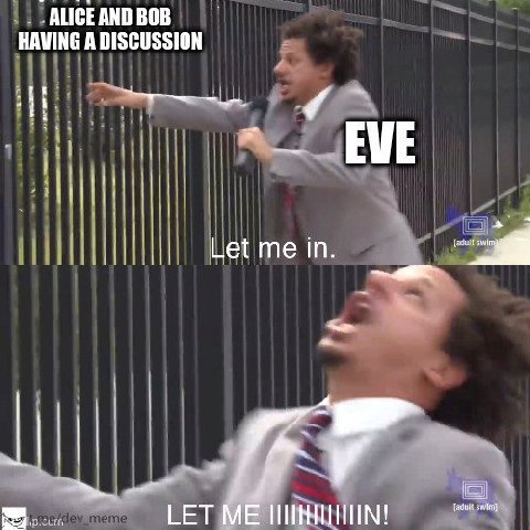 HAVING A DISCUSSION ALICE AND BOB 5 EVE Let me in LET