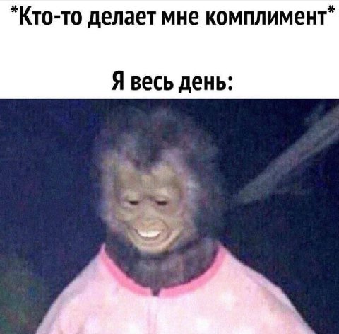 делает мне комплимент” Я весь день: