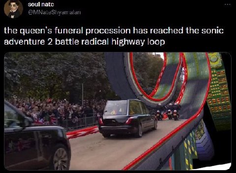пае the ацееп`$ funeral procession has reached the sonic adventure 2 battle radical highway loop