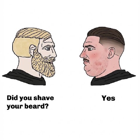 Did you shave Yes your beard?