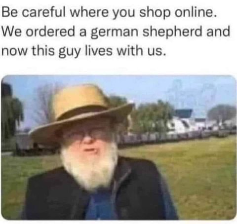 careful where you shop online. We ordered a german shepherd and now this guy lives with