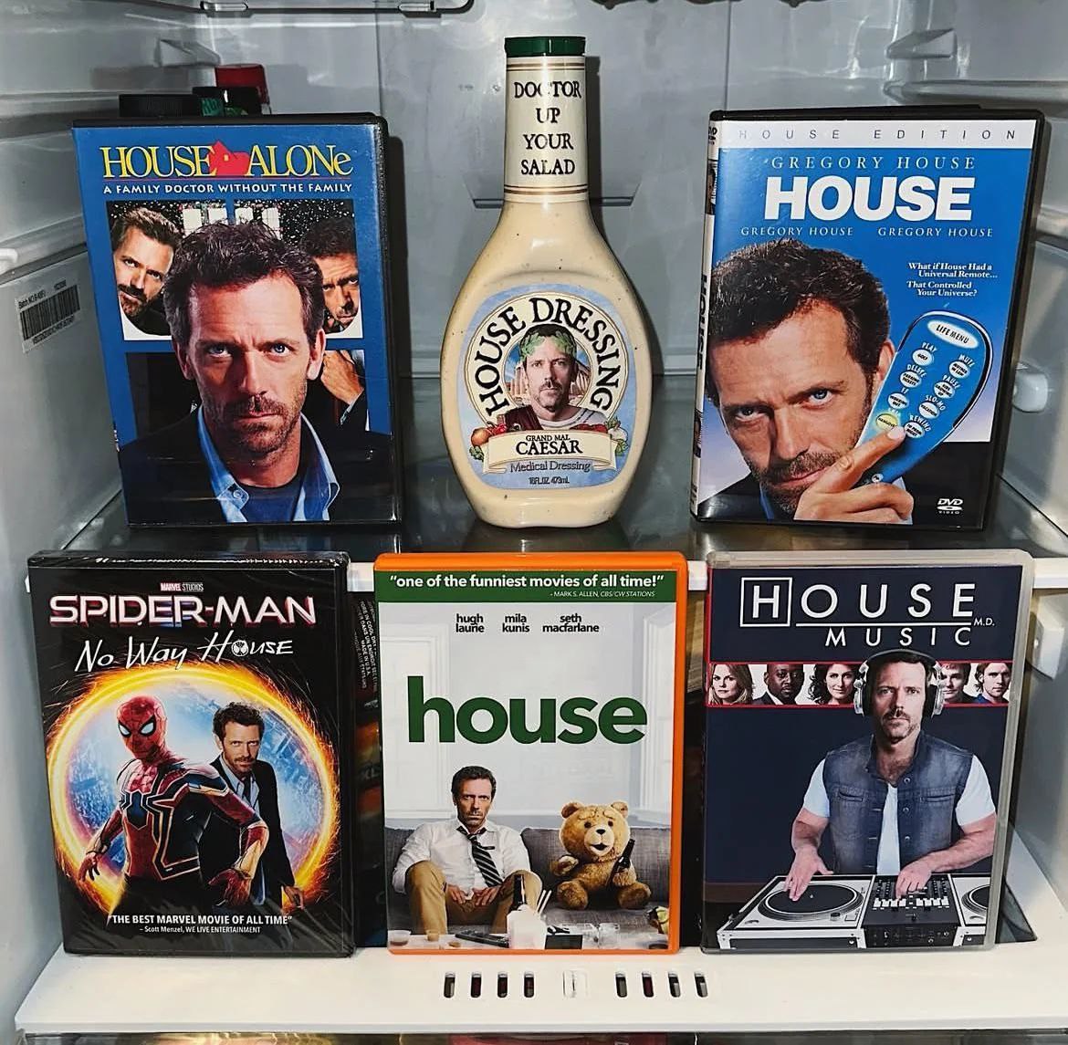 ТОК UP YOUR HOUSE TO) SALAD: REGORY HOUSE GREG “one of the funniest movies of alltime!” SPIDER: MAN No anu house TUTE