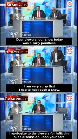ME MRI 3 Nilesat 10775 И 41. Оеаг viewers, our show today was Clearly pointless |4 MEMRI 11 Nilesat 10775 И 41. “lam very sorry that had to host such a show MEMRI 4 Nilesat 10775 у apologize to the vi