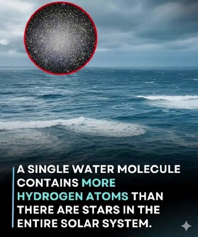 А SINGLE WATER MOLECULE CONTAINS MORE HYDROGEN ATOMS THAN ТНЕВЕ ARE STARS IN THE ENTIRE SOLAR SYSTEM.