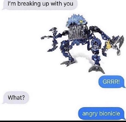 breaking up with you What? angry bionicle