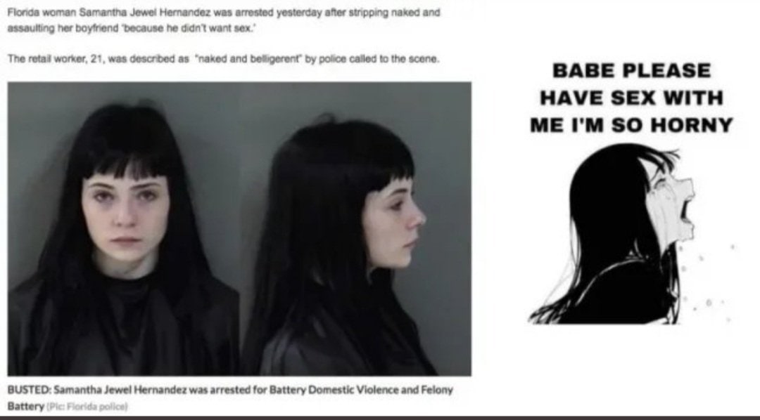 Fionda Jewel Hernandez wes arrested yesterday naked and assaultr мег boyfnend ‘because he 3 want sex The retad worker, 2 8$ naked and called the scene BABE PLEASE HAVE SEX WITH ME SO HORNY BUSTED: Sam