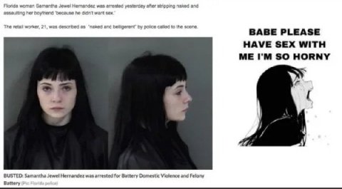 Fionda Jewel Hernandez wes arrested yesterday naked and assaultr мег boyfnend ‘because he 3 want sex The retad worker, 2 8$ naked and called the scene BABE PLEASE HAVE SEX WITH ME SO HORNY BUSTED: Sam