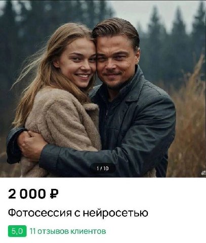 1/10 2000 Фотосессия с нейросетью 11 отзывов клиентов