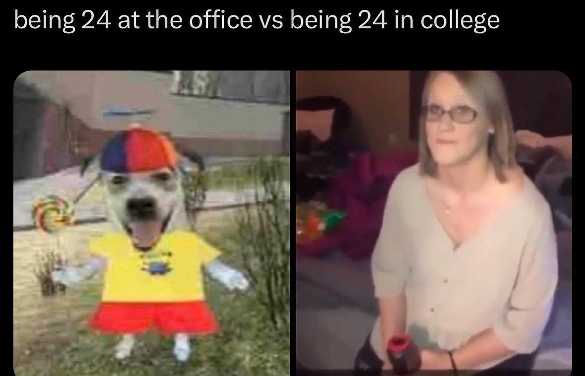 being 24 at the office being 24 in college