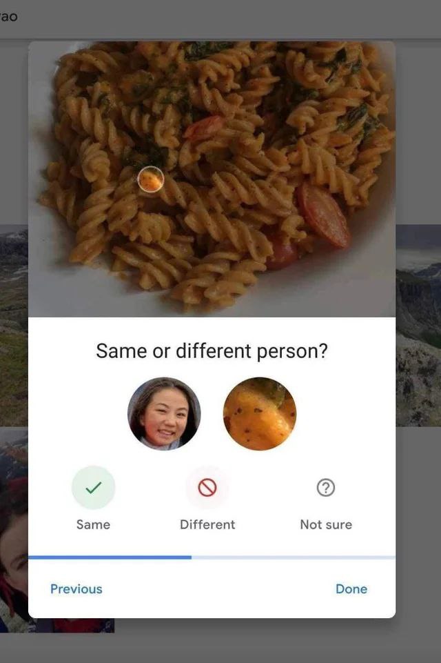Same or different person? Same Different Not sure Previous Done