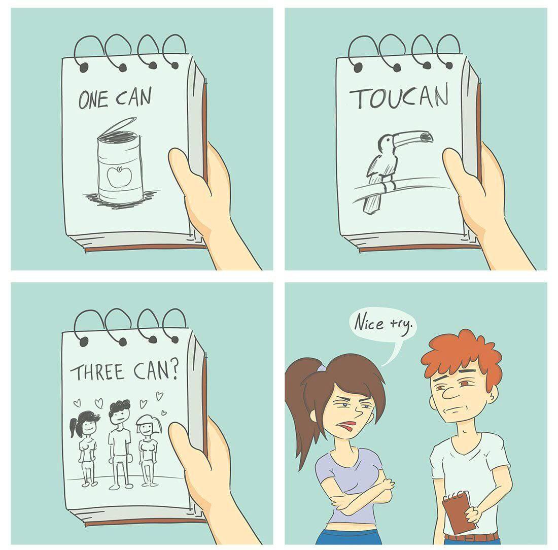 ONE CAN TOUCAN THREE CAN? (A