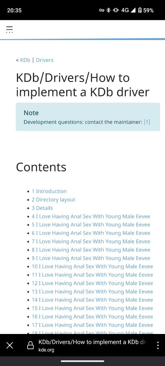20:35 4 59% KDb/Drivers/How to implement a KDb driver Note Development questions: contact the maintainer: Contents A KDb/Drivers/How to implement a KDb kde.org