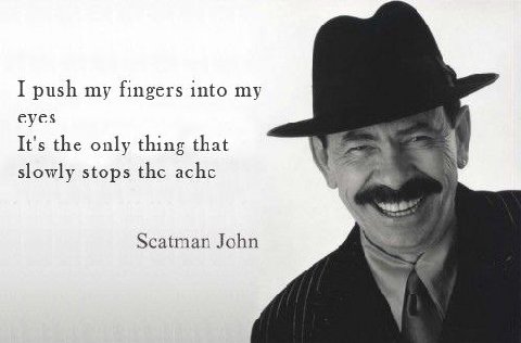I push my fingers into my eyes It's the only thing that slowly stops the ache а Scatman John