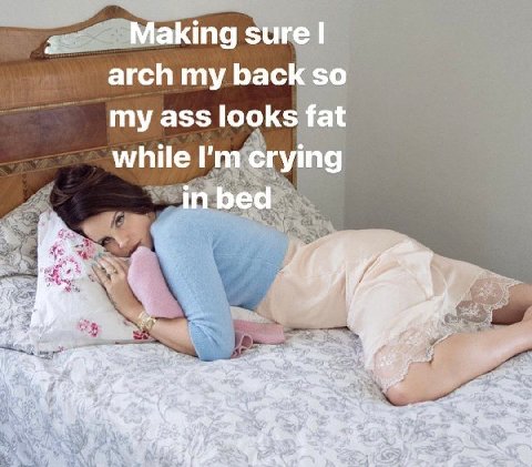 Making sure arch my back so my ass looks fat while crying in bed 7