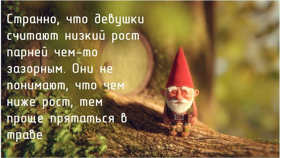 Странно, что девушки считают рост парней зазорным. Они на понимают, что. ниже рост, тем проще: прятаться 6 4