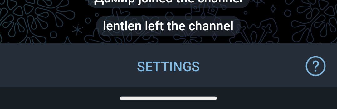 left the channel SETTINGS