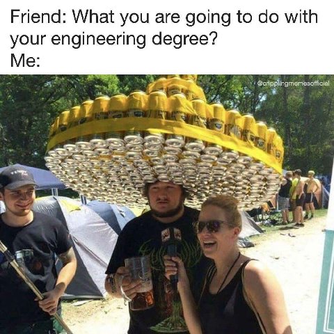 Friend: What you are going to with your engineering degree? Me: @cripplingmemesofficial 77 у