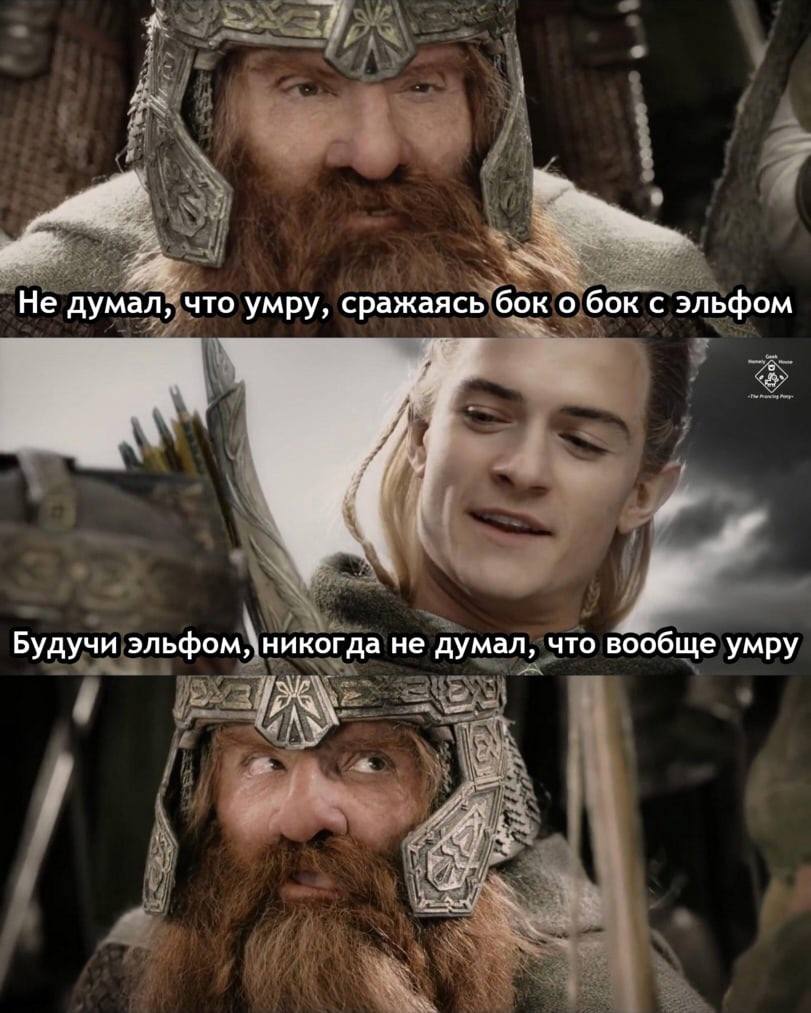 Не думал, что умру, сражаясь бок о бок с эльфом i Будучи эльфом\никогда не думал, что вообще умру