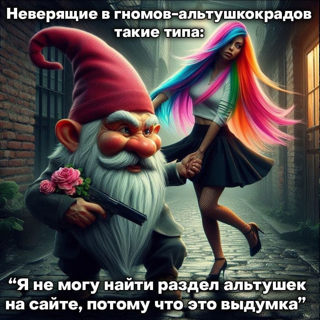 Неверящие в гномов-альтушкокрадов такие типа #4 у “Я He могу найти аздел альтушек на сайте, потому что это выдумка”