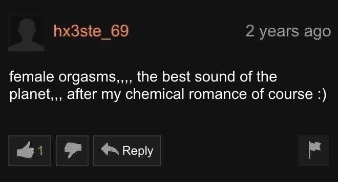 female orgasms,,,, the best sound of the planet,,, after my chemical romance of course Веру