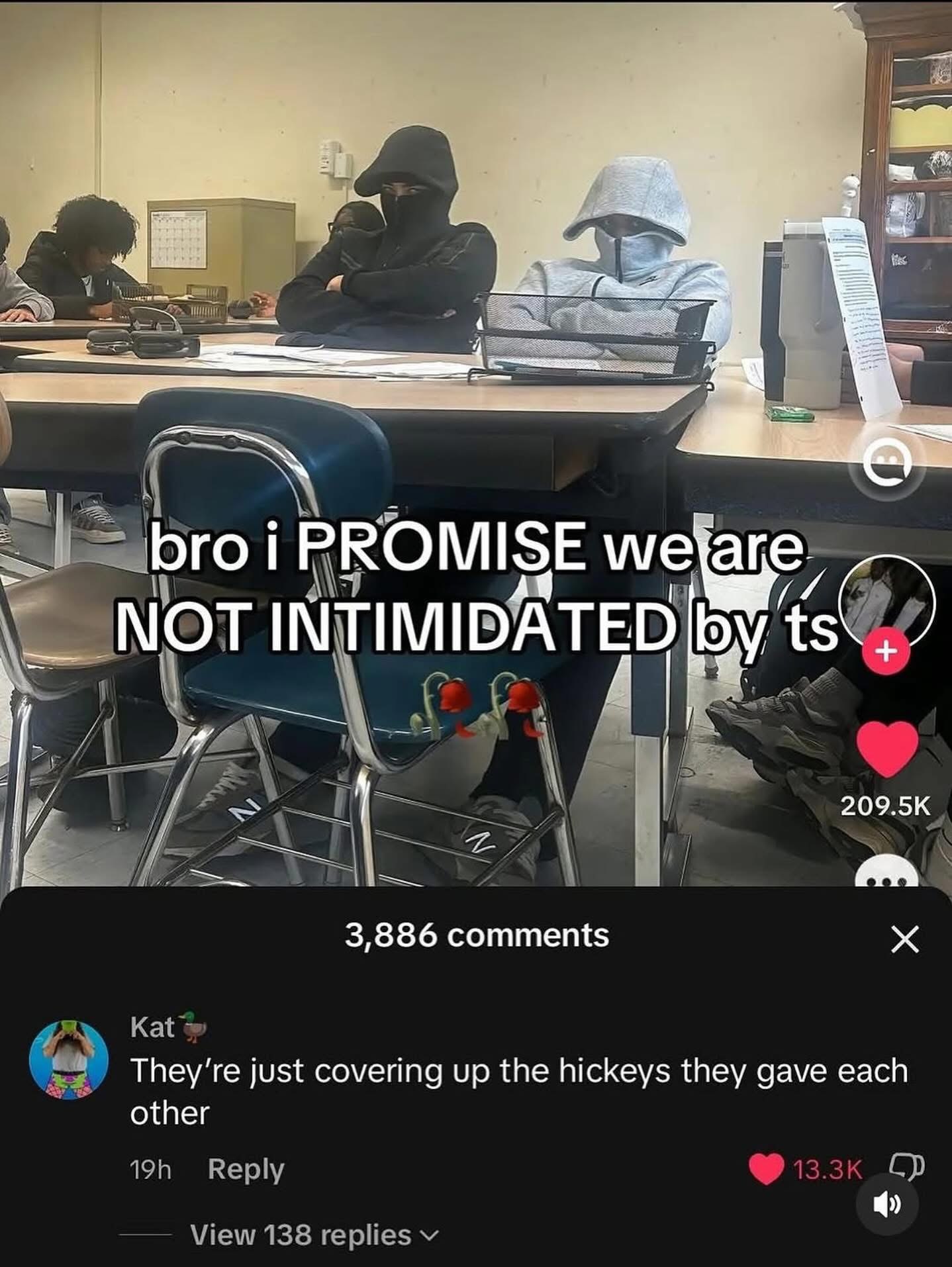 broi RROMISE we ITIMIDATED У А 209.5К 3,886 comments Kat just covering up the hickeys they gave each other Reply 13.3к View 138 replies
