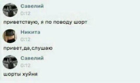 Савелий приветствую, я по поводу шорт Никита привет, да, слушаю Савелий шорты хуйня