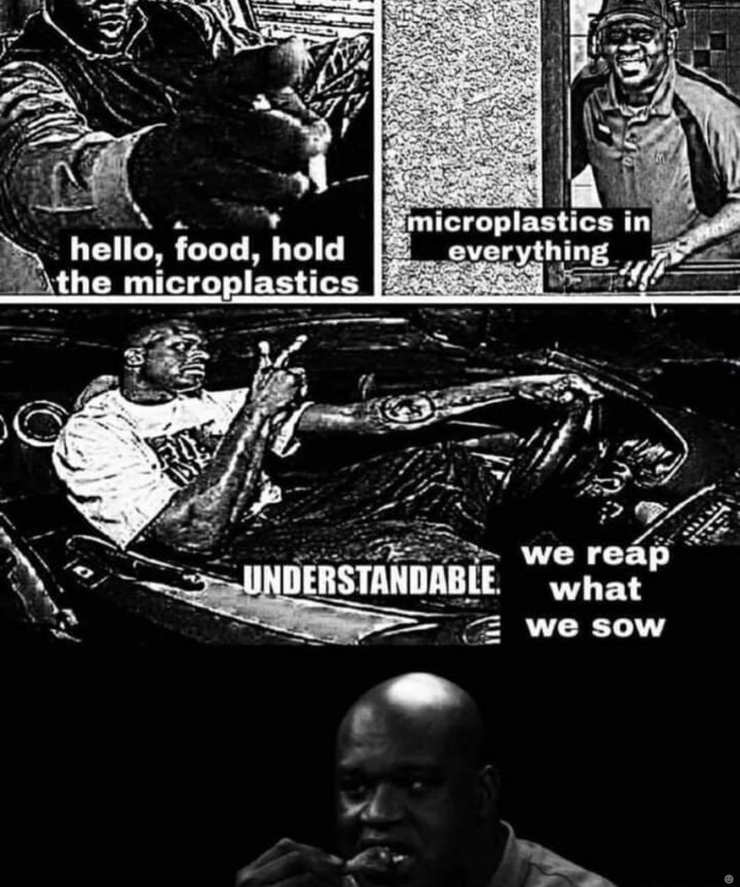 —5 Ney ape 4 А Smicroplastics in hello, food, hold \the microplastic 5 25 reap we sow