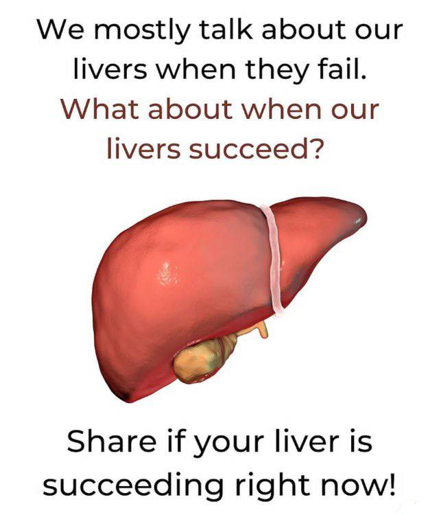 We mostly talk about our livers when they fail. What about when our livers succeed? Share if your liver is Succeeding right now!