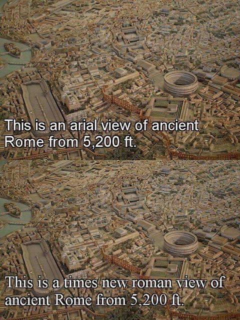This is an arial view of ancient Rome from 5,200 This is a times new roman view of ancient Rome from 5.200