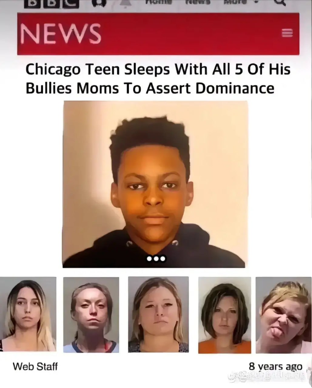 NEWS Chicago Teen Sleeps With All 5 Of His Bullies Moms To Assert Dominance В Web Staff 8 vears ago