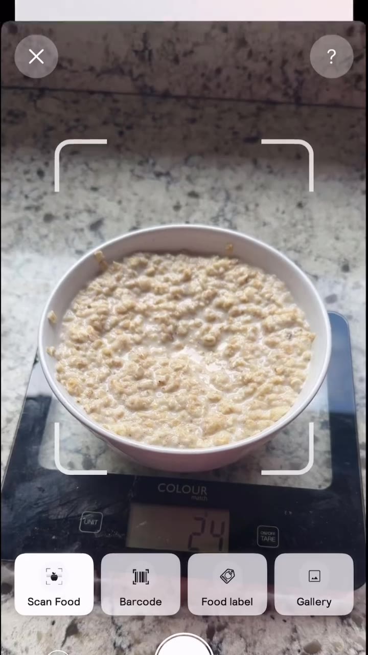 § without increasing calories |’ Зсап Food Вагсоде Food label Gallery 4 Protein left Carbs left Fat left Recently logged You haven't uploaded any food Start tracking today's meals by taking a quick pi