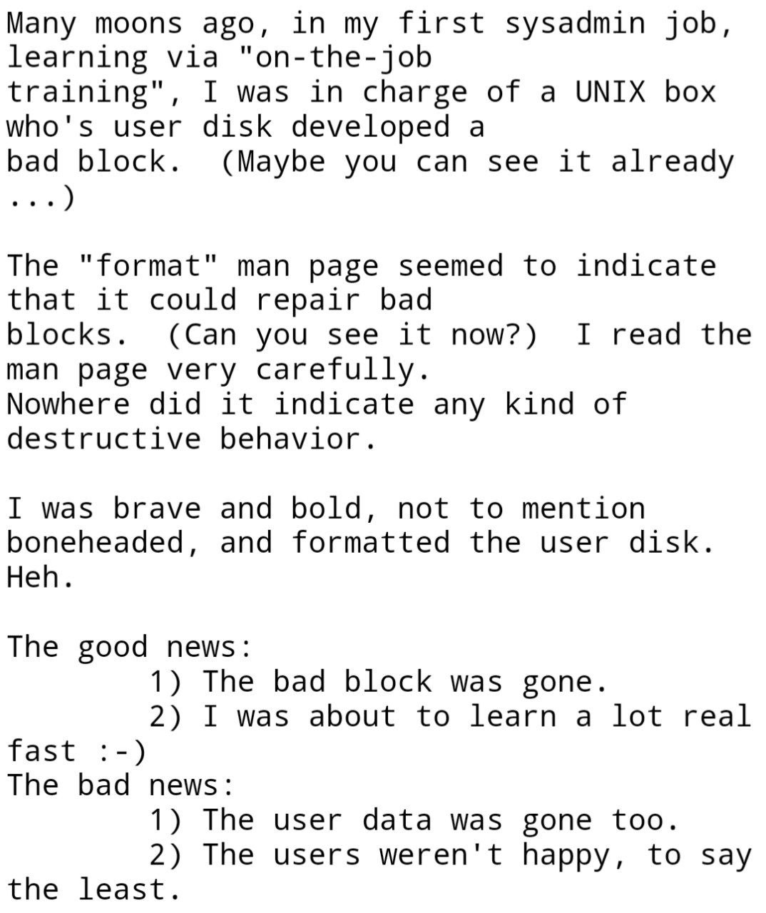 at least he removed bad block