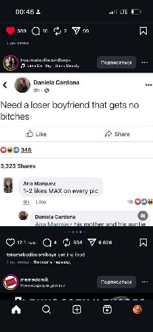 00:46 LTE 389 10 2 У» A 2 назад traumabcdiscordboys Подписаться 7 Lana Del Rey Black Beauty Daniela Cardona Need a loser boyfriend that gets no bitches Like А» Share 346 3,323 Shares Ana Marquez 1-2 l