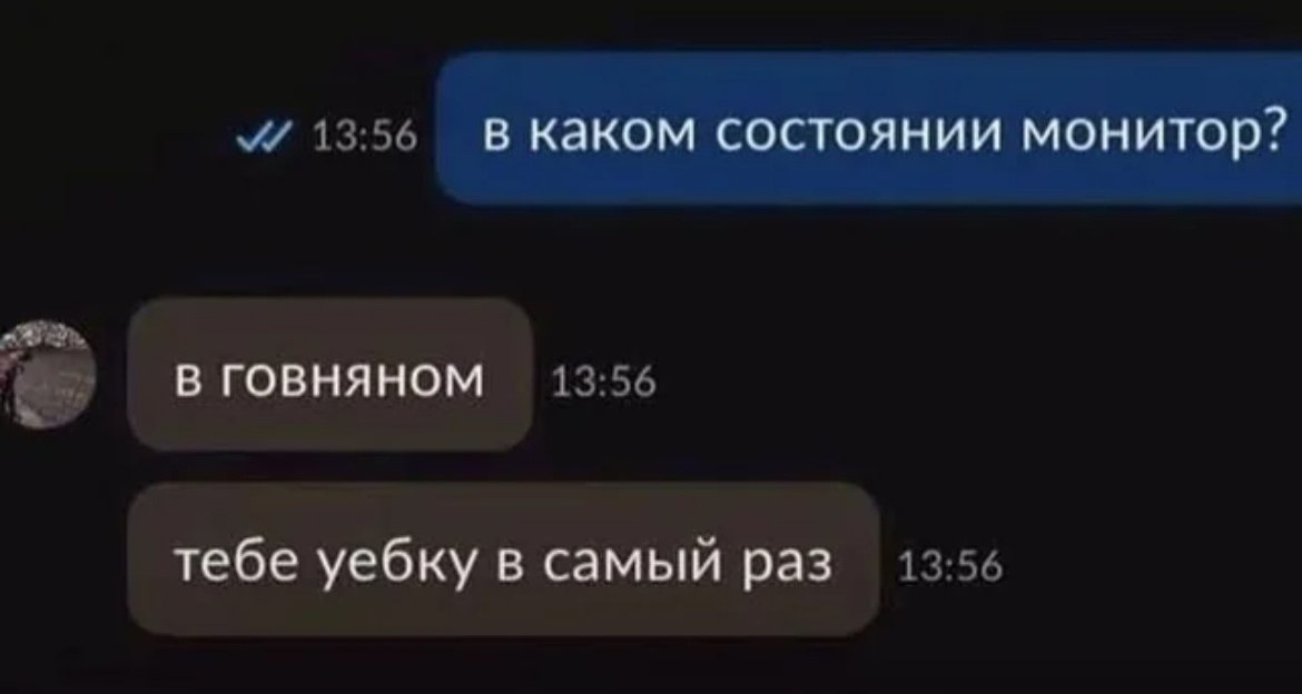 в каком состоянии монитор? В ГОВНЯНОМ тебе уебку в самый раз