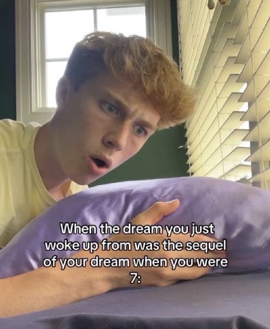 dream you just woke up from was the sequel of your dream when you were 7: