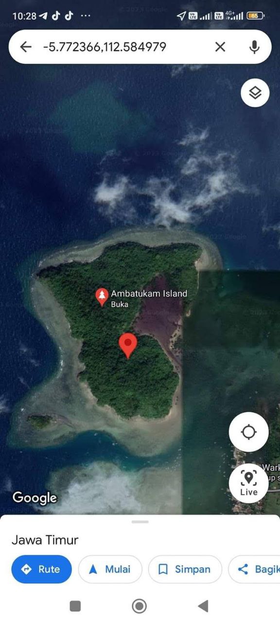 10:28 <7 и -5.772366,112.584979 Ambatukam Isiand Buka Google Jawa Timur А Миа Simpan Bagik 4