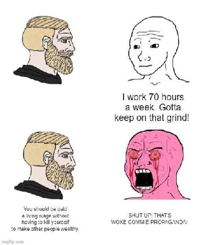 -2 work 70 hours a week. Gotta keep on that grind! You should be paid SHUT UP! THAT'S a living wage without WOKE COMMIE PROPAGANDA! to make other people wealthy. having to kill yourself