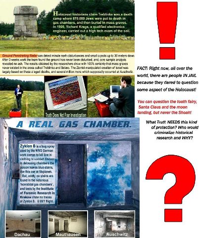 Hotocaust historians claim Treblinka was a death camp where 870,000 Jews were put to death in 4 1708 gas chambers, and then buried in mass graves. In 1999, Richard Krege, a qualified electronics engin