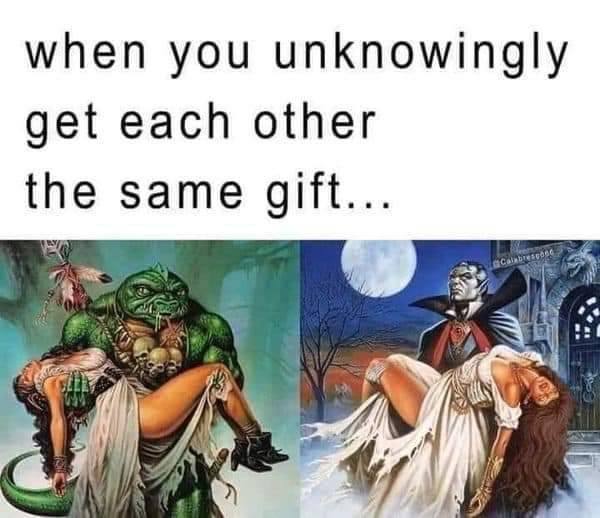 when you unknowingly get each other the same gift... i я