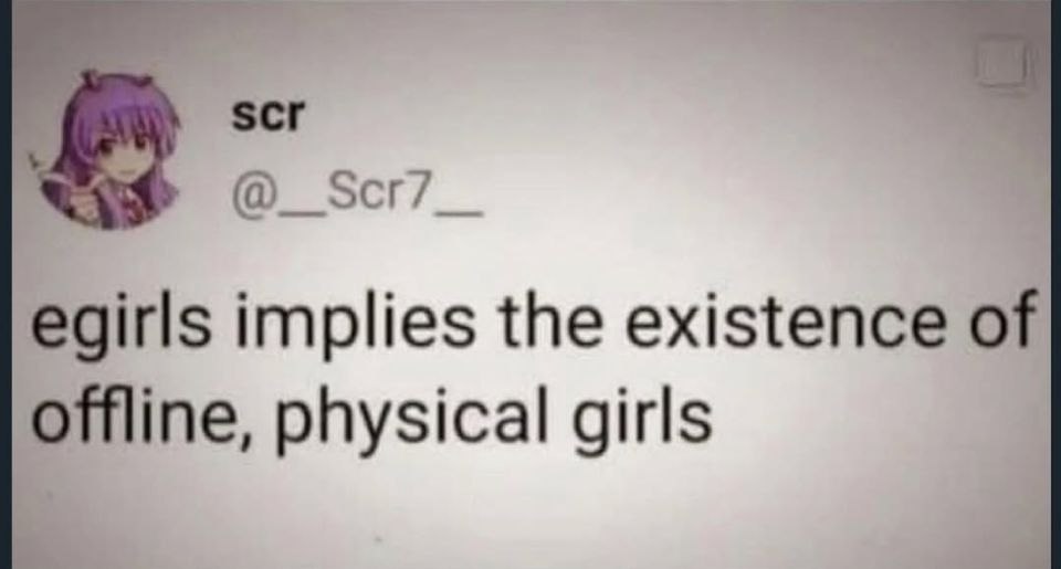 scr egirls implies the existence of offline, physical girls