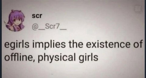 scr egirls implies the existence of offline, physical girls