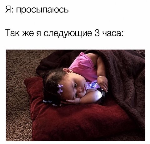Я: просыпаюсь Так же я следующие 3 часа