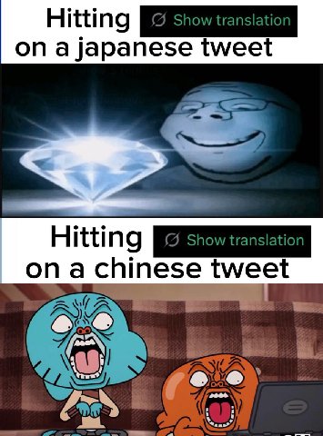 Hitting Show translation ona japanese tweet Hitting Show translation ona chinese tweet AS (А 1