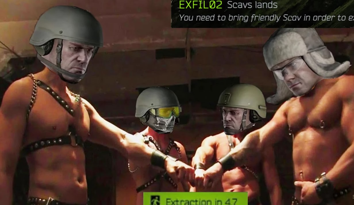 EXFIL@2 Scavs lands You need to bring friendly Scav in to